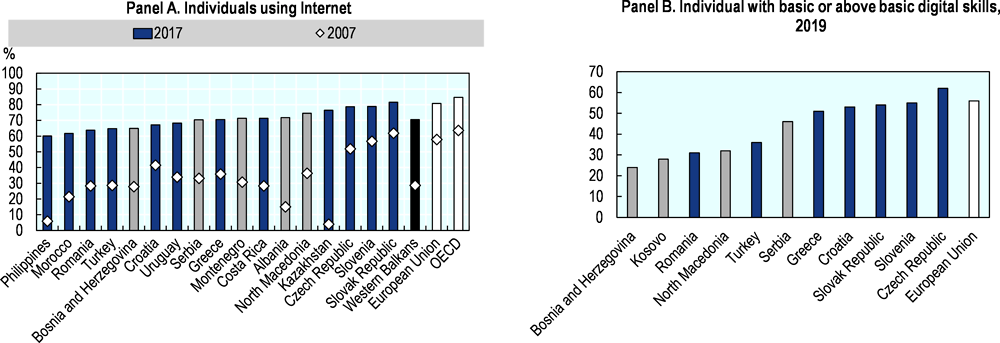 Figure 1.6. Use of digital skills in the Western Balkans